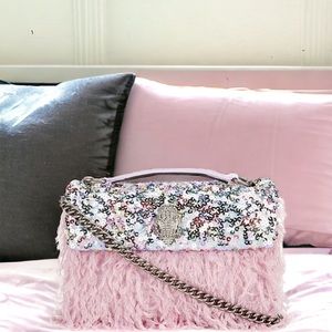 Kurt Geiger Faux fur Crossboy with sequins - bridal, birthday bag